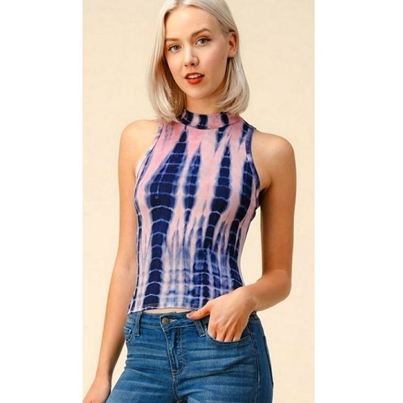 PERSONAL FAV* 😍 Tie-Dye Mock Neck Tank - Picture 1 of 7